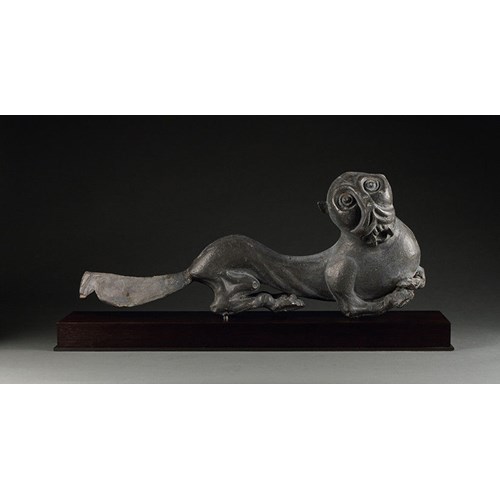 Rare Ceremonial Pair of English Lead Figures of Leopards